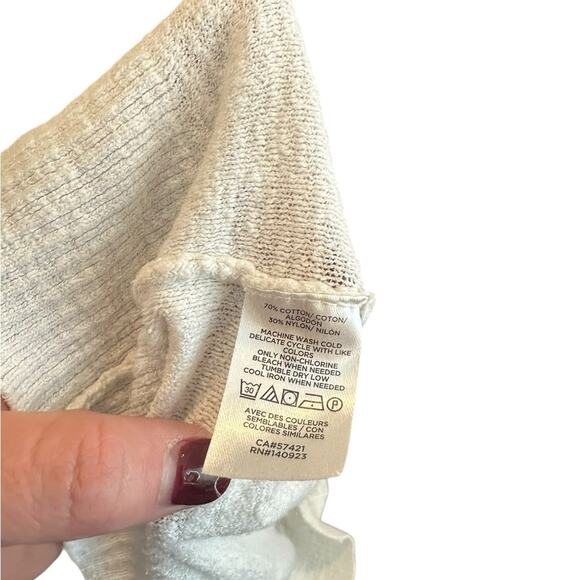 1Ann Taylor loft size s white sweater semi sheer - Picture 4 of 4